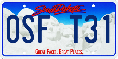 SD license plate 0SFT31