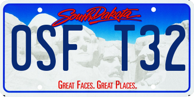 SD license plate 0SFT32
