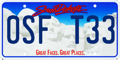SD license plate 0SFT33