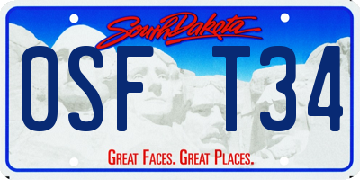 SD license plate 0SFT34