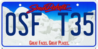 SD license plate 0SFT35