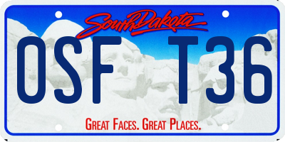 SD license plate 0SFT36