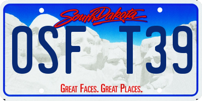 SD license plate 0SFT39