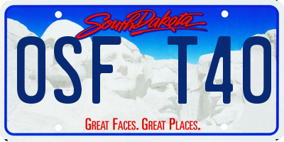SD license plate 0SFT40