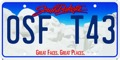 SD license plate 0SFT43