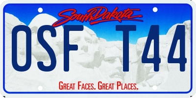 SD license plate 0SFT44