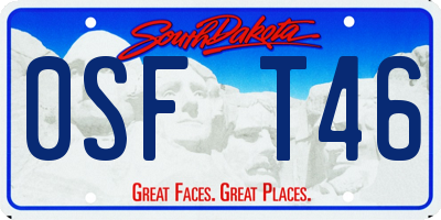 SD license plate 0SFT46