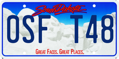 SD license plate 0SFT48