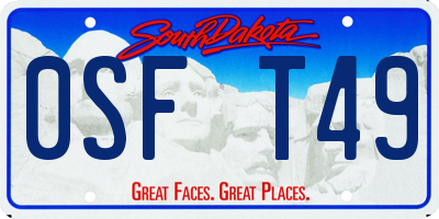SD license plate 0SFT49