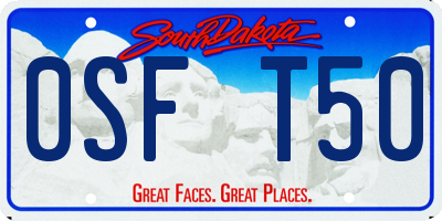 SD license plate 0SFT50