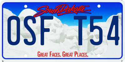 SD license plate 0SFT54