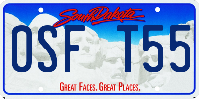 SD license plate 0SFT55