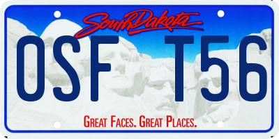 SD license plate 0SFT56
