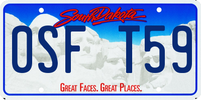 SD license plate 0SFT59