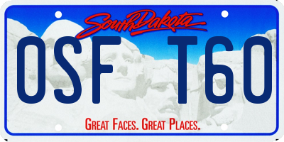 SD license plate 0SFT60