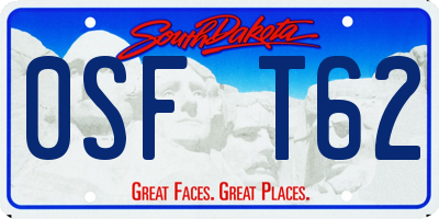 SD license plate 0SFT62