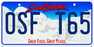 SD license plate 0SFT65