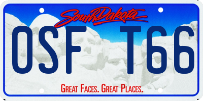 SD license plate 0SFT66