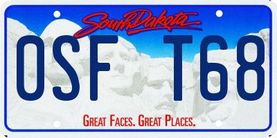 SD license plate 0SFT68
