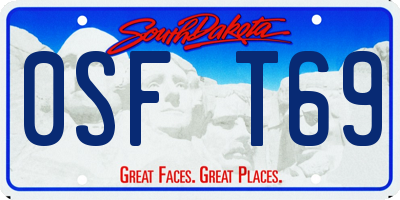 SD license plate 0SFT69
