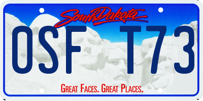 SD license plate 0SFT73