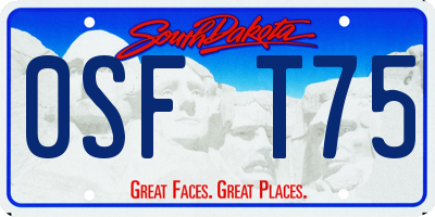 SD license plate 0SFT75