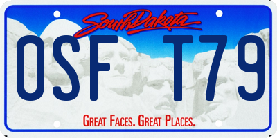 SD license plate 0SFT79