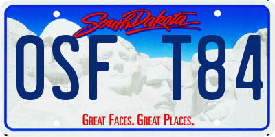 SD license plate 0SFT84