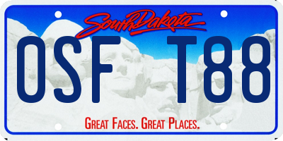 SD license plate 0SFT88