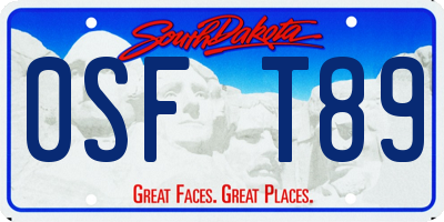 SD license plate 0SFT89