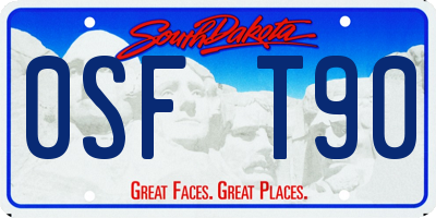 SD license plate 0SFT90