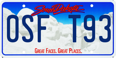 SD license plate 0SFT93