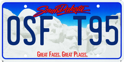 SD license plate 0SFT95