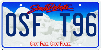 SD license plate 0SFT96