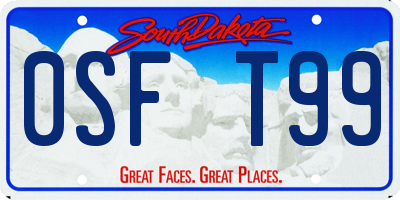 SD license plate 0SFT99