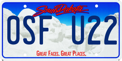 SD license plate 0SFU22