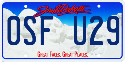 SD license plate 0SFU29