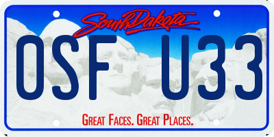 SD license plate 0SFU33