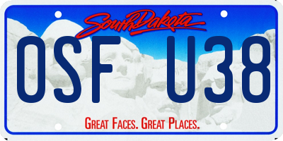 SD license plate 0SFU38