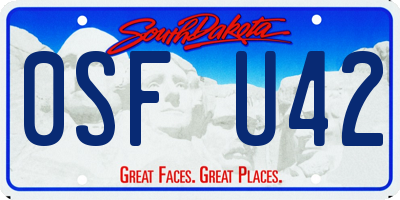 SD license plate 0SFU42