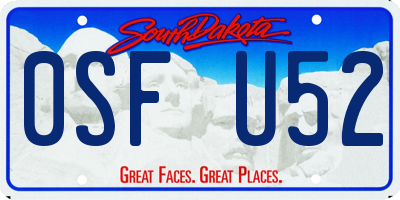SD license plate 0SFU52