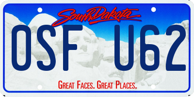 SD license plate 0SFU62