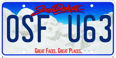 SD license plate 0SFU63