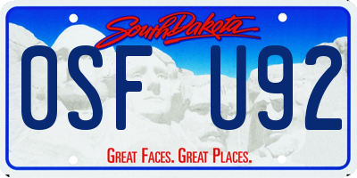 SD license plate 0SFU92