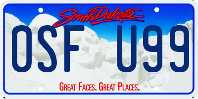 SD license plate 0SFU99