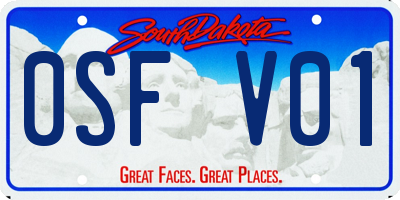 SD license plate 0SFV01