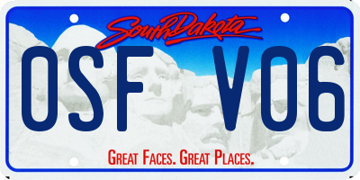 SD license plate 0SFV06