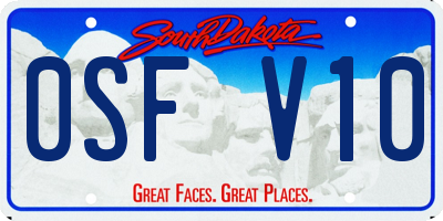 SD license plate 0SFV10