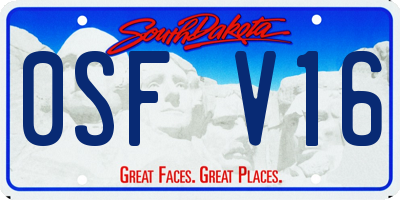 SD license plate 0SFV16
