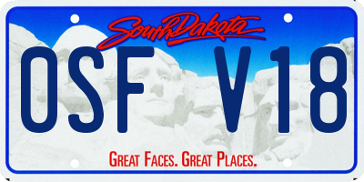 SD license plate 0SFV18